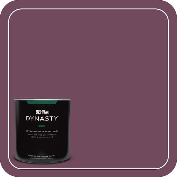 BEHR DYNASTY 1 qt. #MQ1-39 Prussian Plum One-Coat Hide Semi-Gloss Enamel Interior Stain-Blocking Paint & Primer