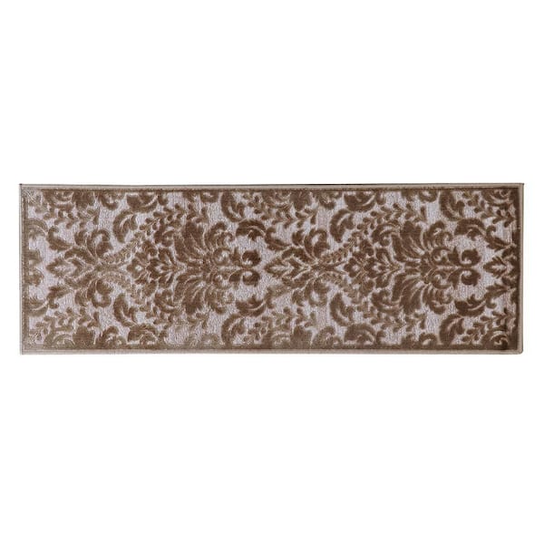 Better Trends Nyla Collection Taupe 20 in. x 60 in. Polyester Runner Area Rug