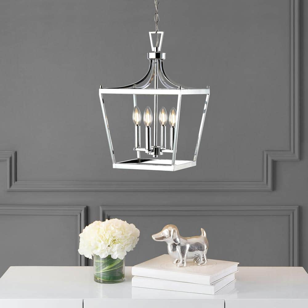 Nichi Chrome 4-Light Pagoda-Style Lantern Pendant