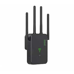 Upgraded WIFI Extender Signal Amplifier 4 Antennas WAN & LAN Ports Internet WIFI Booster Extender w/ Range 12880 sq. ft.