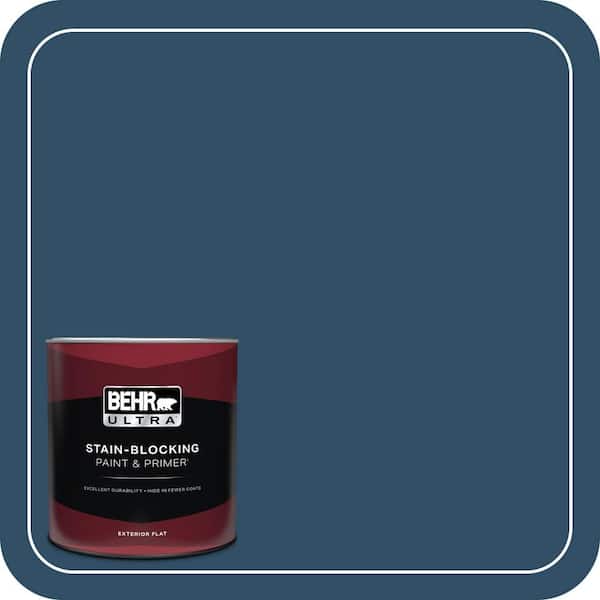 BEHR ULTRA 1 qt. #ECC-53-3 Outer Space Flat Exterior Paint & Primer