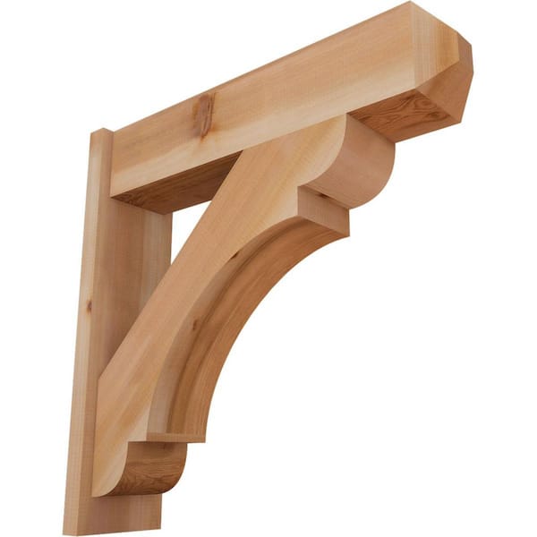 Ekena Millwork 8 in. x 30 in. x 30 in. Olympic Craftsman Smooth Western Red Cedar Outlooker