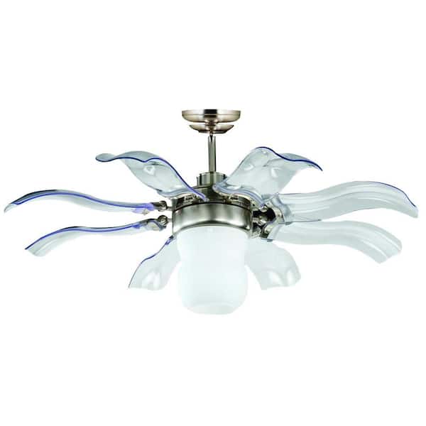 Vento Fiore 42 in. Indoor Brushed Nickel Retractable Ceiling Fan with Remote Control