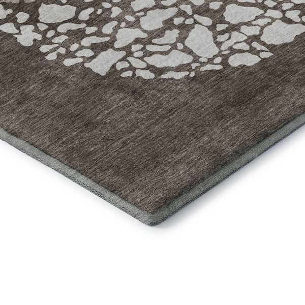 Mayfield Premium Machine Washable Indoor/Outdoor Geometric AMF643 Taupe 5 ft. x 7 ft. 6 in. Area Rug