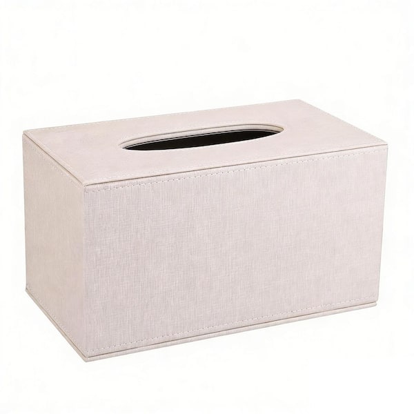 Large Linen Tissue Box Cover with Magnetic Bottom in Beige, Decorative Tissue Box for Bathroom Toilet Living Room