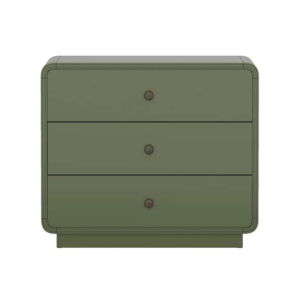 Liora Contemporary Green 3-Drawer 28 in. W Nightstand
