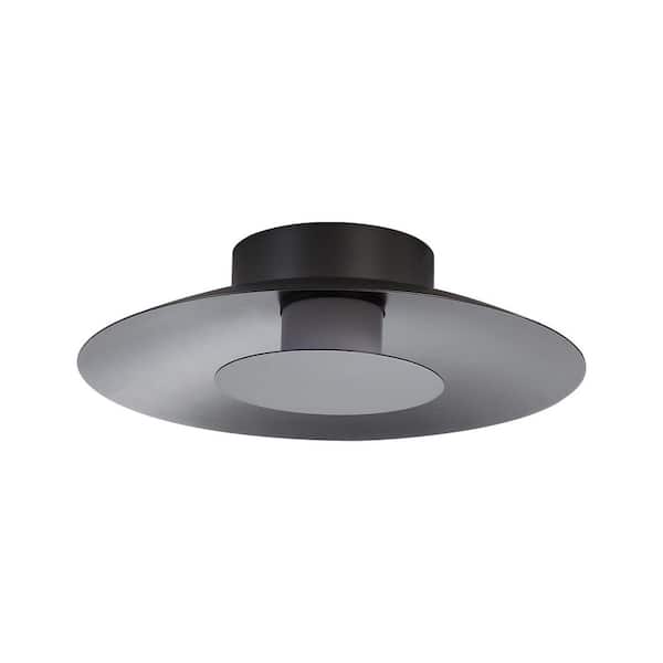 Golden Lighting Luma 11.75 in. 12-Watt Soft Modern Graphite Integrated LED Flush Mount with Graphite Shade