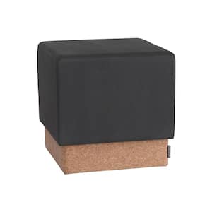 The Vineyard Collection Cork Cube Fabric Storage Ottoman, Steel Gray (15 in. x 15 in. x 15 in. H)