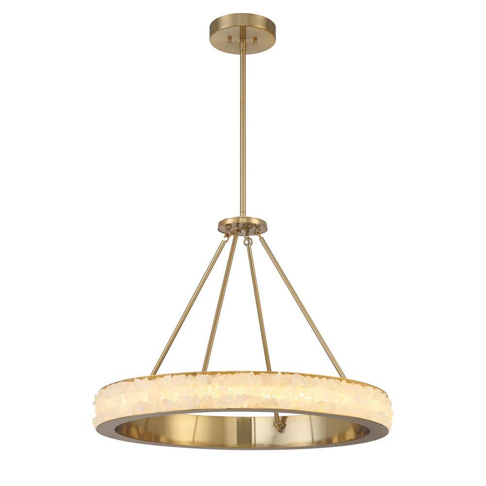 Celeste Brass LED Chandelier with Acrylic Shade