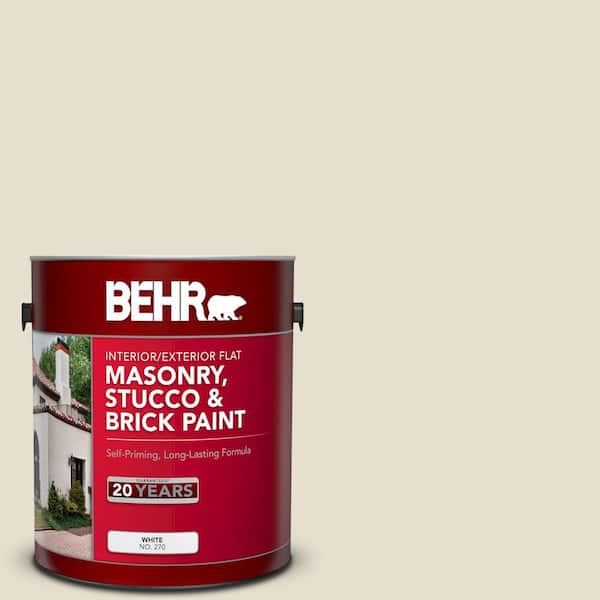 BEHR 1 gal. #MS-33 Eggshell White Flat Interior/Exterior Masonry, Stucco and Brick Paint