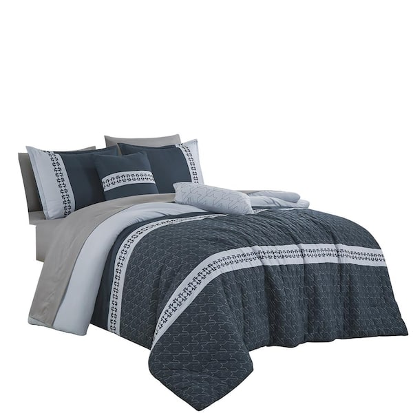 Shatex 9 Piece All Season Bedding King size Comforter Set, Ultra Soft Polyester Elegant Bedding Comforters