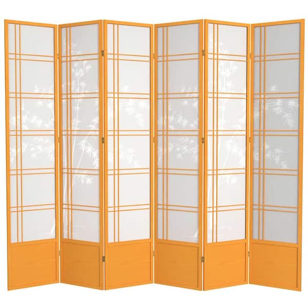 7 ft. Honey 6-Panel Room Divider