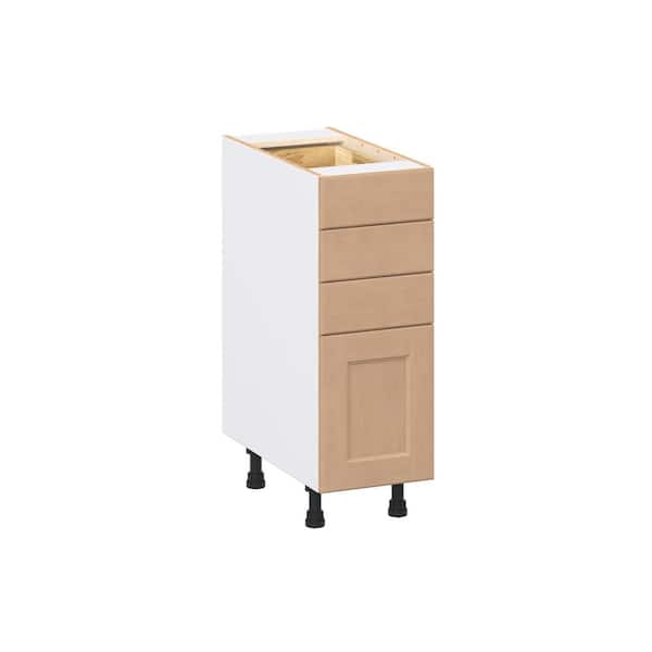 J COLLECTION Lakewood 12 in. W x 24.5 in. D x 34.5 in. H Assembled Shaker Drawer Base Kitchen Cabinet in Sugar Cookie with 4-Drawers