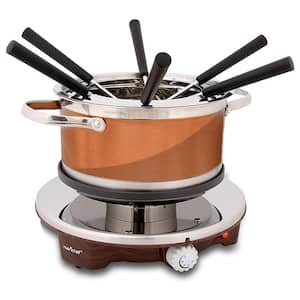Electric Melting Pot - Fondue Maker with Dipping Forks, Stainless Steel