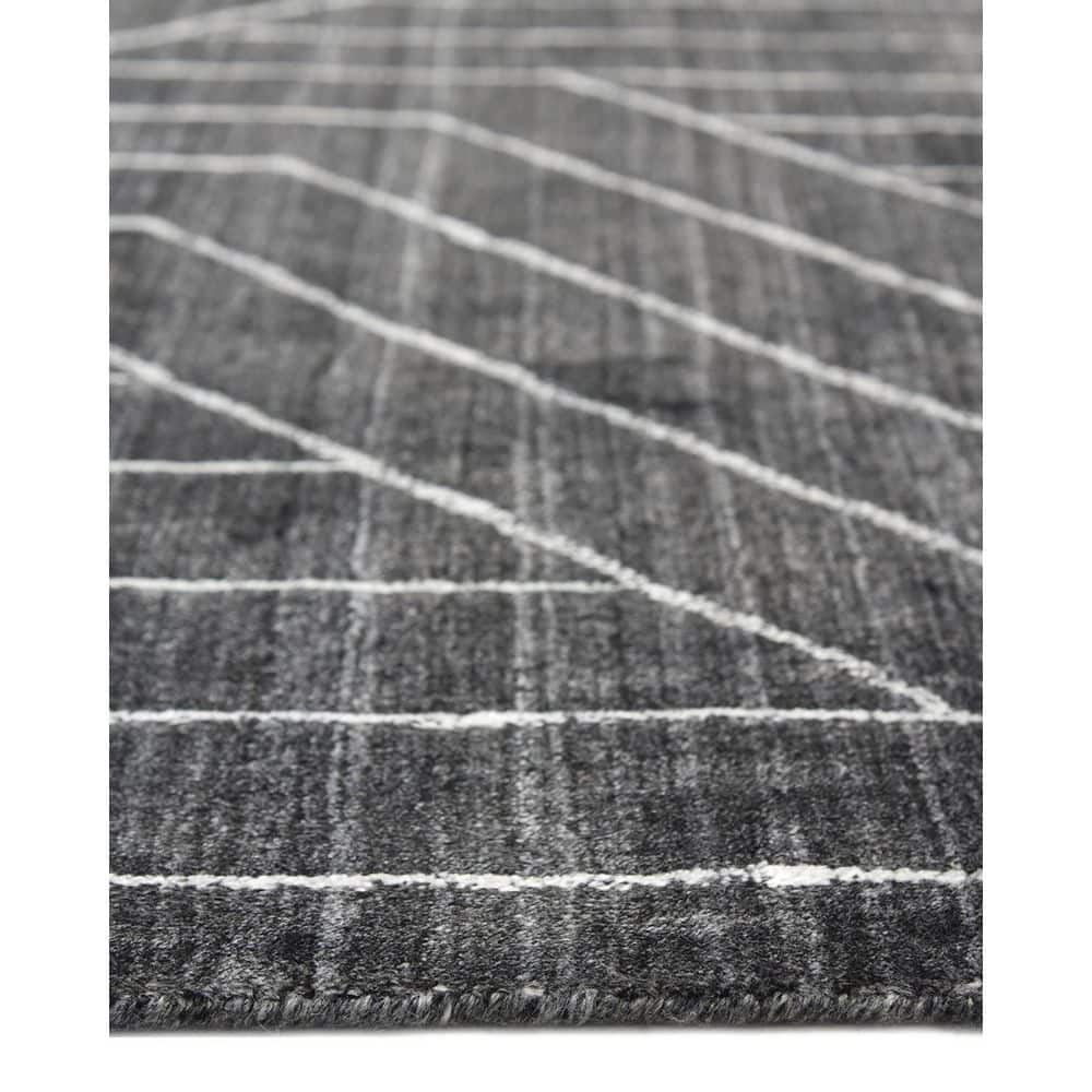 Elysian Gray Hand-Knotted Wool and Viscose 8' x 10' Area Rug