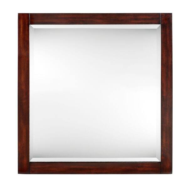 Home Decorators Collection Lexi 32 in. x 30 in. Framed Mirror in Dark Walnut