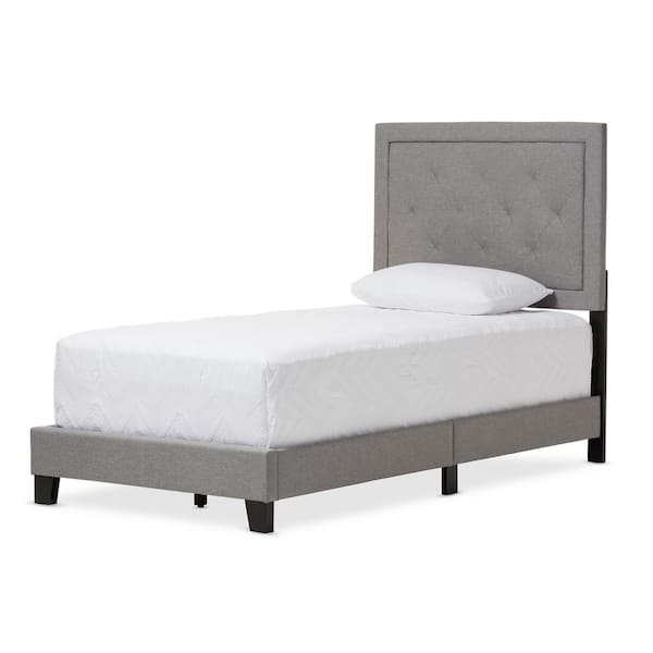 Baxton Studio Paris Gray Twin Upholstered Bed 28862 6852 HD The