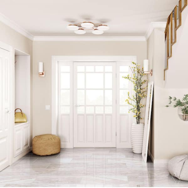 Golden Hearth Marble 12 MIL x 12 in. W x 24 in. L Click Lock Polished Waterproof Vinyl Tile Flooring (20 sq. ft./Case)