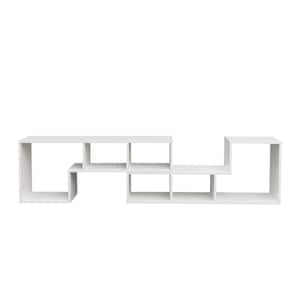 Simplistic 41.34 in. White Double L-Shaped TV Stand Fits TV's Up To 55 in. With Display Shelf