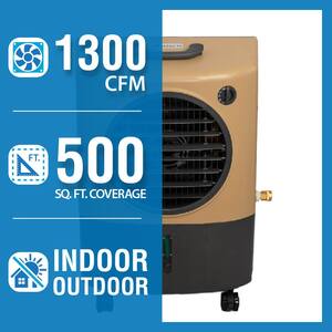 1300 CFM 2-Speed Portable Evaporative Cooler Swamp Cooler for 500 sq. ft. in Sandstone