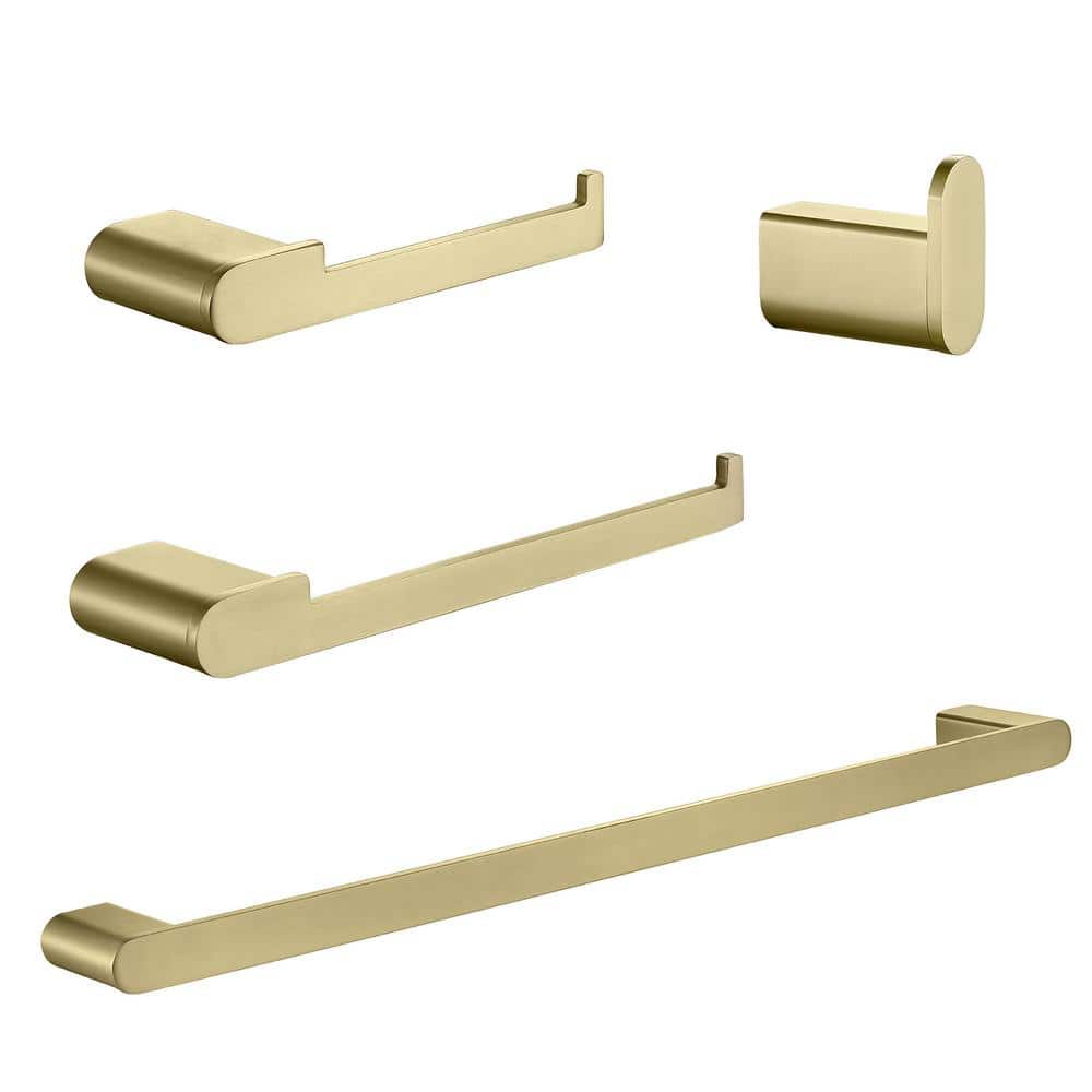 4-Piece Bath Hardware Set with 23 Towel Bar, Toilet Paper Holder, Hand T
