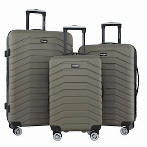 WRANGLER 3-Piece TAUPE ROLL HARDSIDE Luggage Set W/360° 8-WHEEL SYSTEM