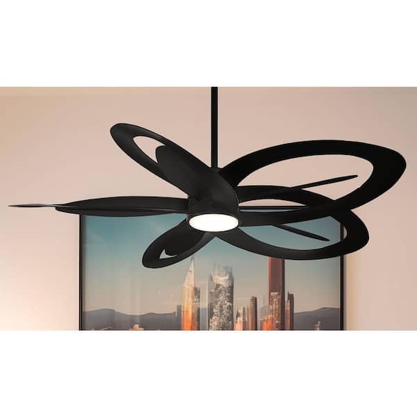 Pinup 60 in. Indoor Black Novelty Ceiling Fan with Warm White Integrated LED with Remote Included