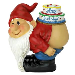 7.5 in. H Loonie Moonie Happy Birthday Garden Gnome Statue