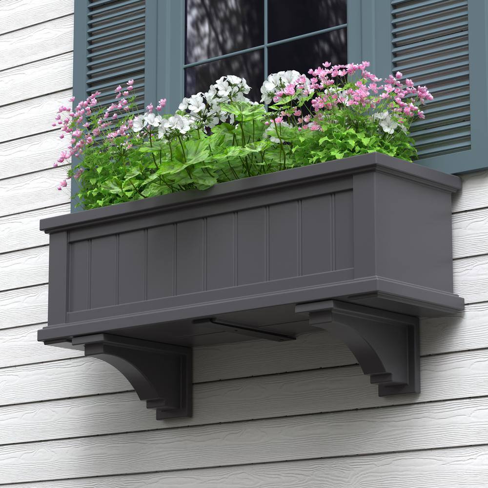 Fairfield Graphite Grey Polyethylene Decorative Corbels, 12"x5"x8", 2-Pack