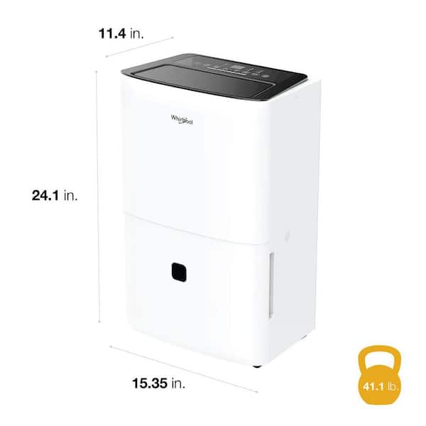 50 pt. 3,000 sq. ft. with Bucket Dehumidifier with Caster Wheels & Carry Handles in White