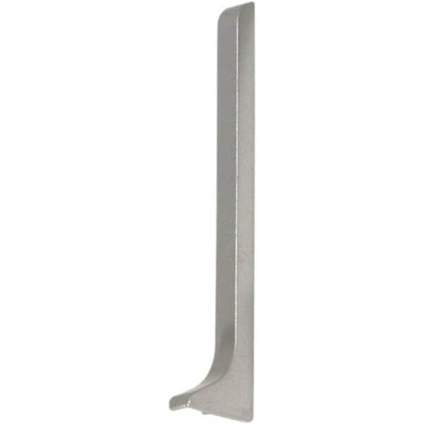 CONSTRUCT 0 in. D x  0.43 in. W x 0 in. L End Cap right Aluminum Anodized silver 2 Pcs. Molding and Transition Trim