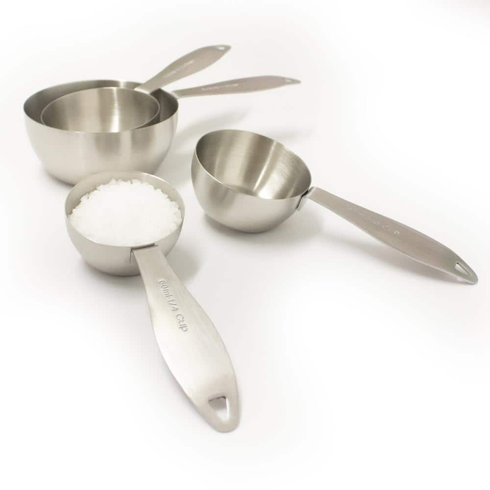 Stainless Steel 4-Piece Measuring Cup Set with Ergonomic Handles