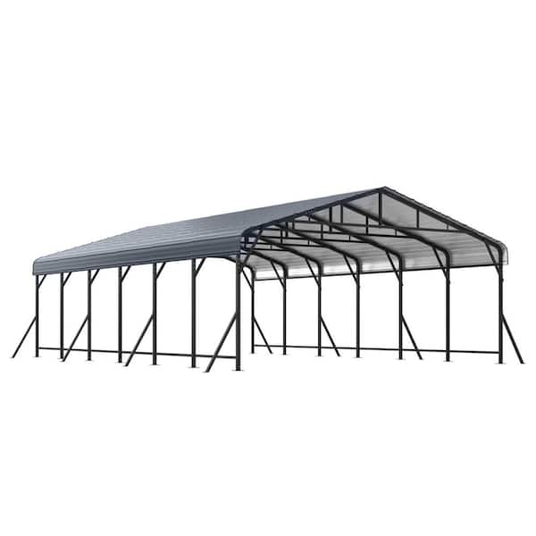 20 ft. x 30 ft. Carport with Galvanized Steel Roof, Sturdy Metal Carport for Cars, Boats, and Tractors