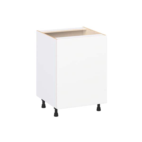 Timberline 24 in. W x 24 in. D x 34.5 in. H Assembled Slab Full Height Door Base Kitchen Cabinet in Bright White