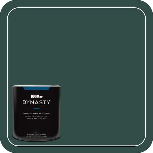 BEHR DYNASTY 1 qt. #ECC-51-3 Hidden Forest Satin Enamel Interior Stain-Blocking Paint & Primer