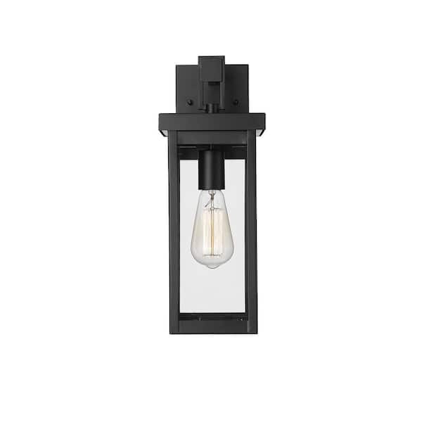 Barkeley 1-Light 6 in. Powder Coated Black Outdoor with Clear Glass
