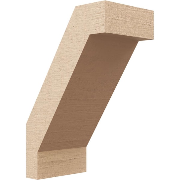 Ekena Millwork 5 in. x 12 in. x 8 in. Burlington Rough Cedar Woodgrain Timberthane Polyurethane Knee Brace, Primed