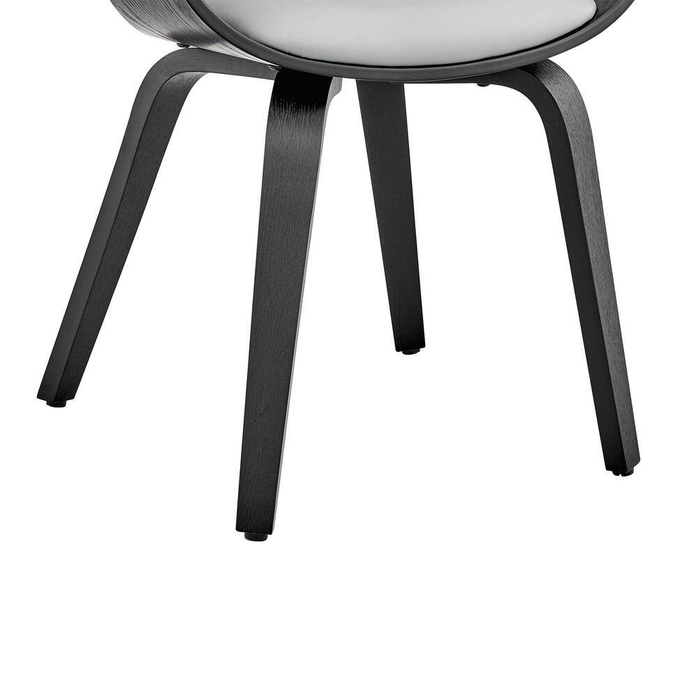 Contemporary Gray Faux Leather Arm Chair with Black Wood Frame