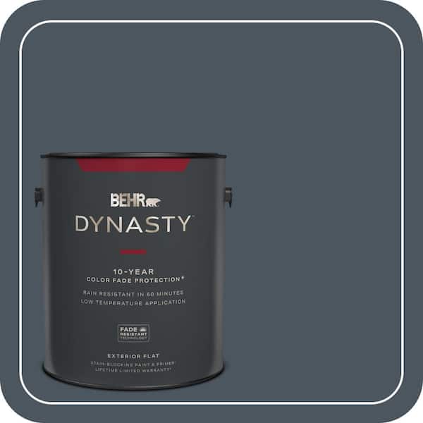 BEHR DYNASTY 1 gal. #N480-7 Midnight Blue Flat Exterior Stain-Blocking Paint & Primer