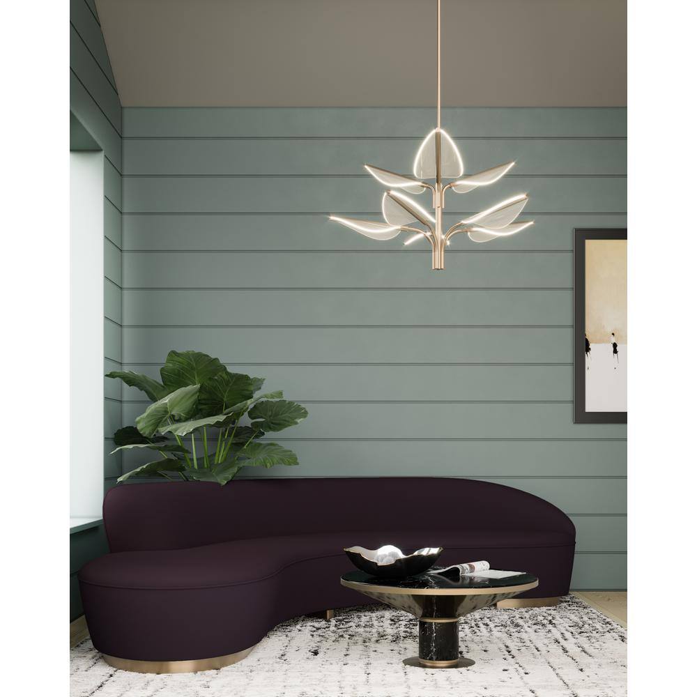 Alora Flora Vintage Brass LED Globe Chandelier 31 in
