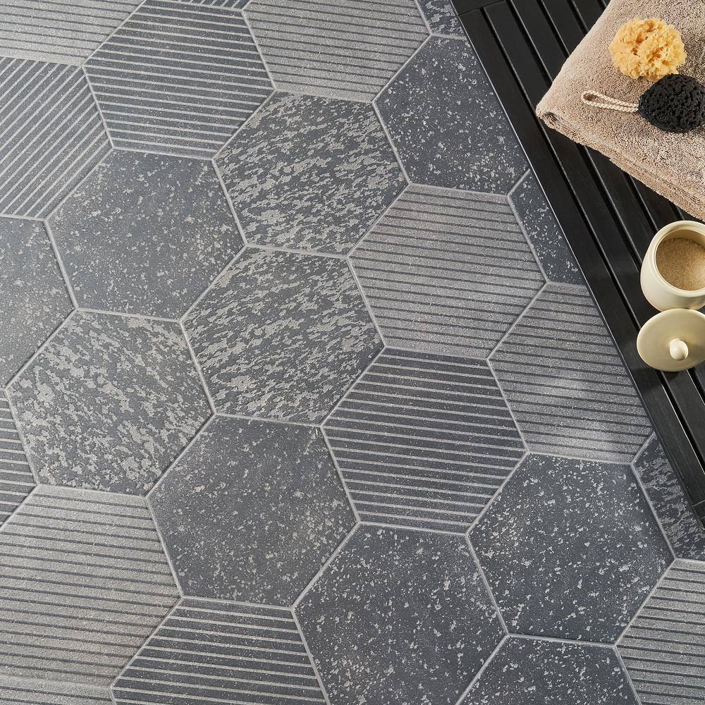 Lannister Matte Gray Hexagonal Porcelain Wall & Floor Tile
