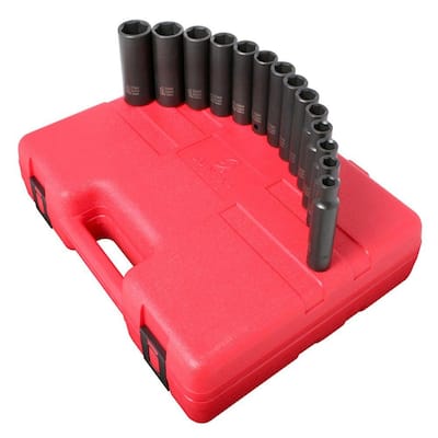 Sunex 9pc 1/4" Metric 6pt Point Deep Impact Sockets Set Tools Drive MM 1812 