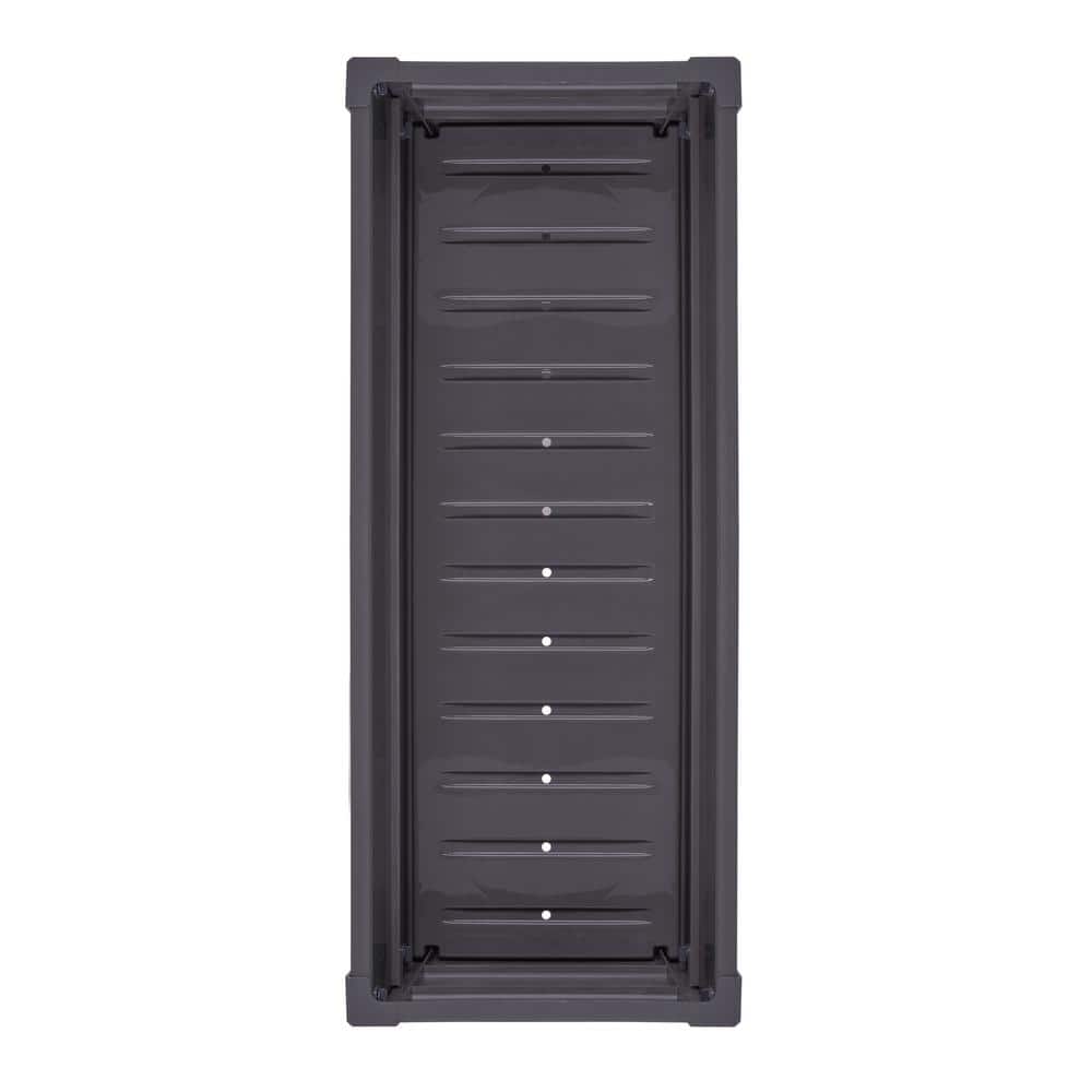 NuVue Dark Gray Polymer Elevated Garden Box with Woodgrain Texture