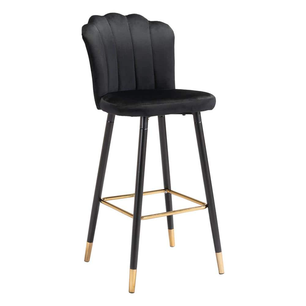 ZUO Zinclair Black 100% Polyester Bar Chair 109228 - The Home Depot