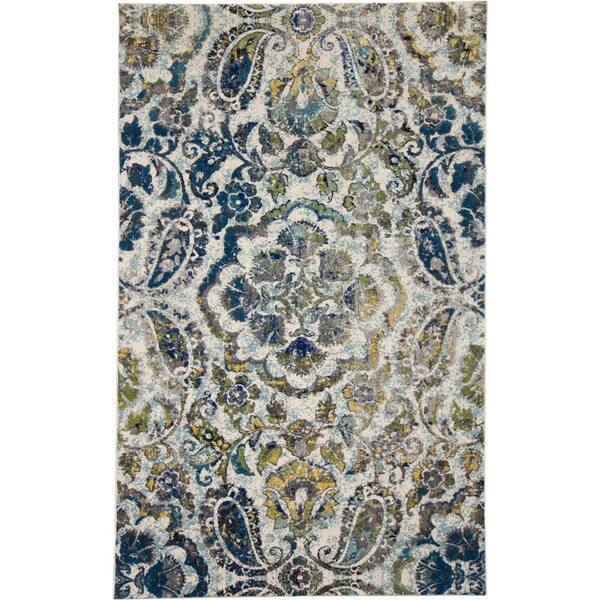 Weave & Wander Omari Azure 5 ft. x 8 ft. Abstract Area Rug