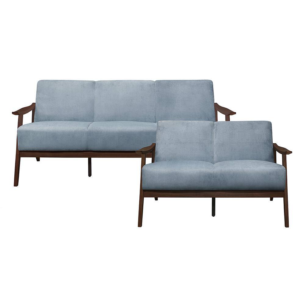 Lonita 73 in. W. Straight Arm Velvet Rectangle 2-Piece Living Room Sofa Set