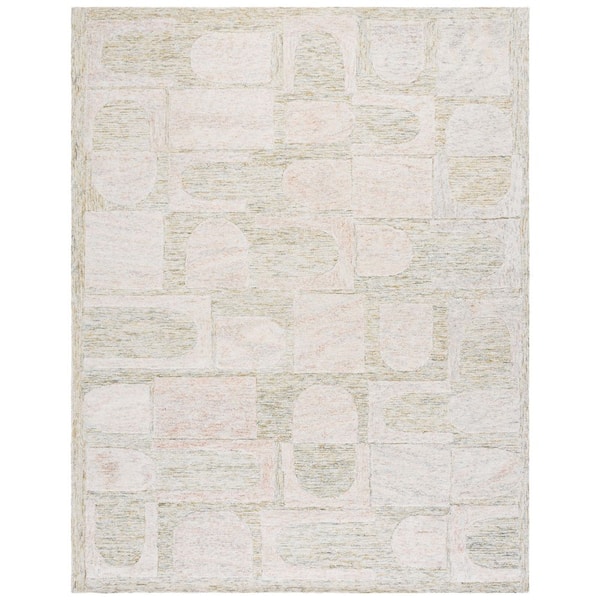 Harvest 9 ft. x 12 ft. Gray/Rust Geometric High-Low Area Rug