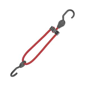 16 in. to 24 in. Adjustable Super Strong Bungee, Red (2-Pack)