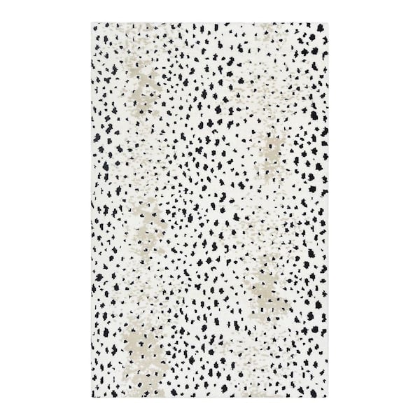 Solo Rugs Louis Contemporary Modern Ivory 5 ft. x 8 ft. Animal Handmade Area Rug