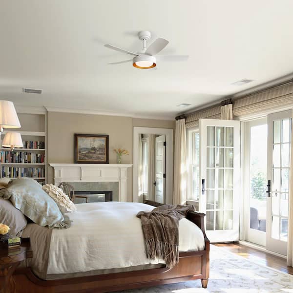 42 in. Indoor White LED Light 6 Speed Reversible DC Motor Ceiling Fan with Remote Control